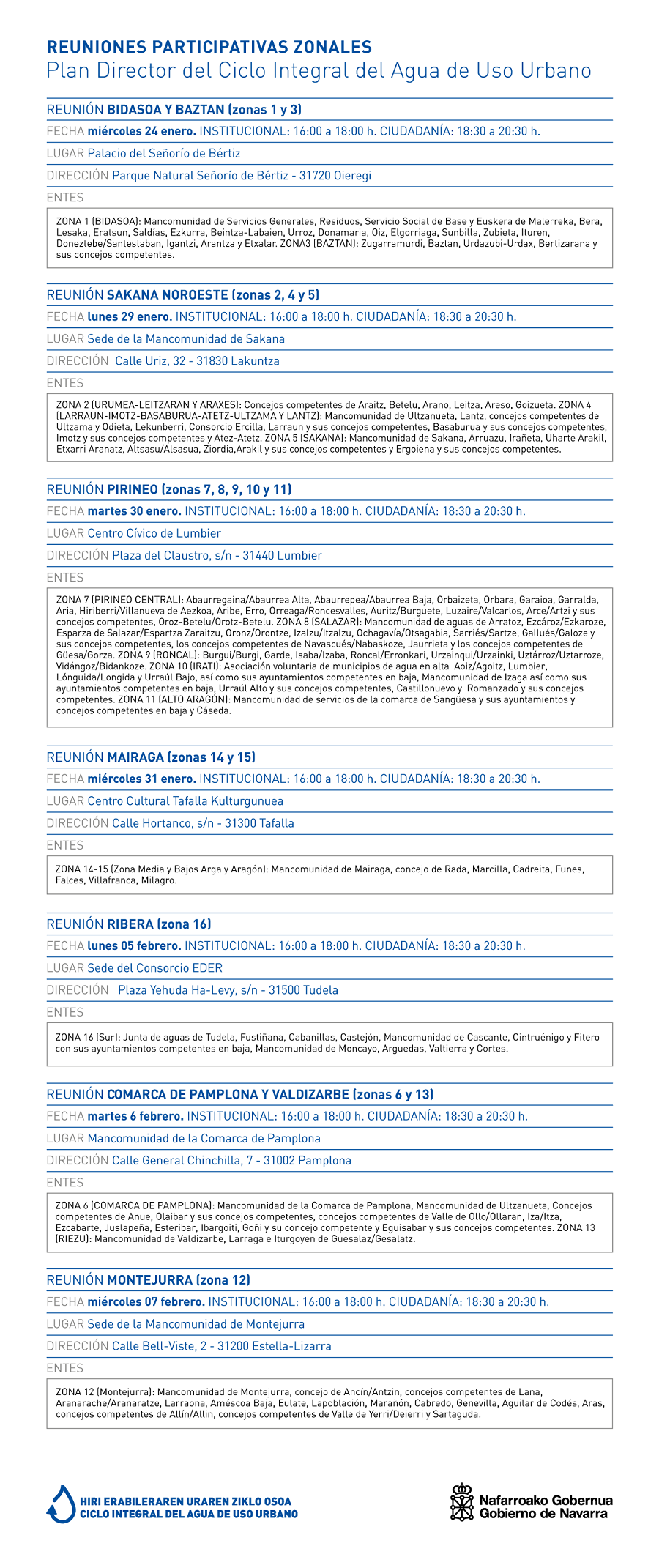 Calendario reuniones