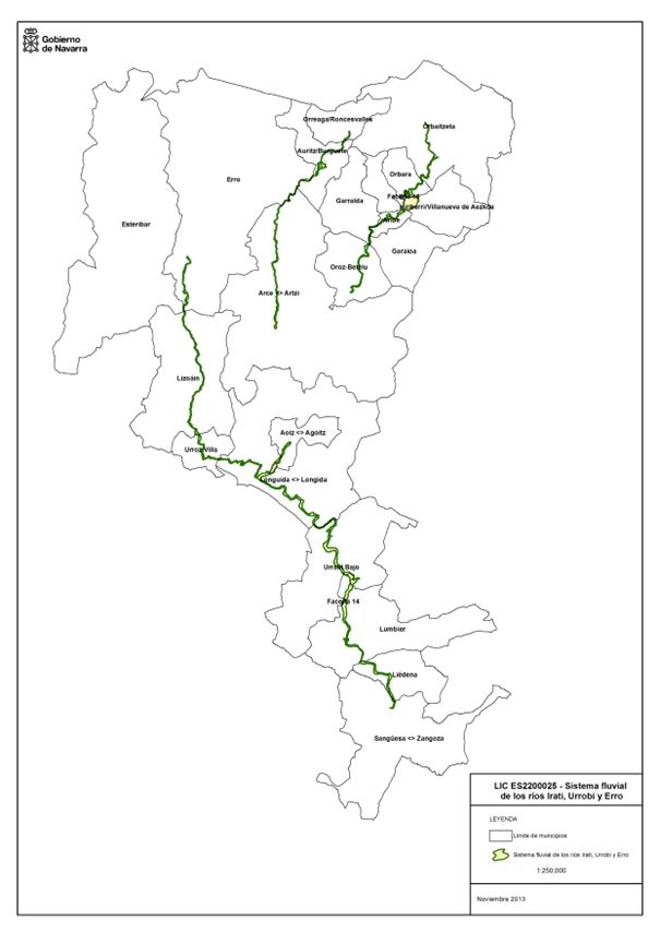 Mapa de delimitación y entidades incluídas